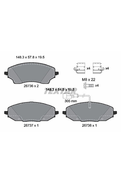 TEXTAR Set Placute Frana Frana Disc Fiat Ducato Bus/Ducato Caroserie/Ducato P...