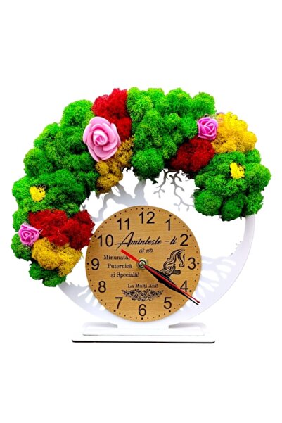 OEM Ceas decorativ copacul vietii decorat cu licheni, personalizat cu mesaj s...