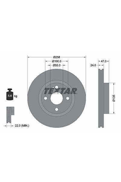 TEXTAR Disc Frana Ford Australia Laser Haima (Faw) 3 Limuzina/Familia 2 Limuz...