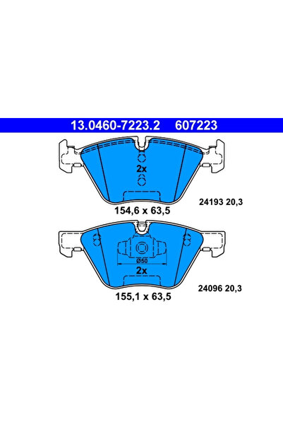 Ate Set Placute Frana Frana Disc Bmw 1 2004-2013