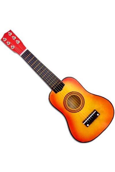 KlaussTech Chitară clasică pentru copii din lemn lăcuit, 65 cm, portocaliu