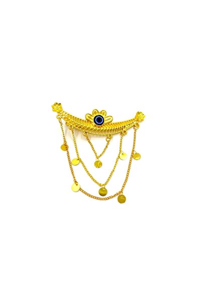 Parılda Altın Kaplama Nazar Boncuklu Telkari Model Sıla Tokası (Boncuk Sallan...