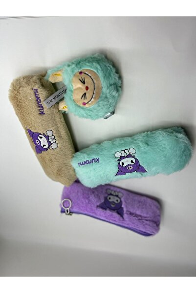 toysmaker Çocuk kalemlik peluş karikatürlü - Makyaj çantası -( 3 adet kalemli...