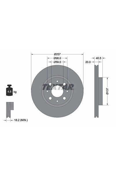 Krieger Дискова спирачка Alfa Romeo 145/146/155 Fiat Barchetta/Brava/Bravo 1