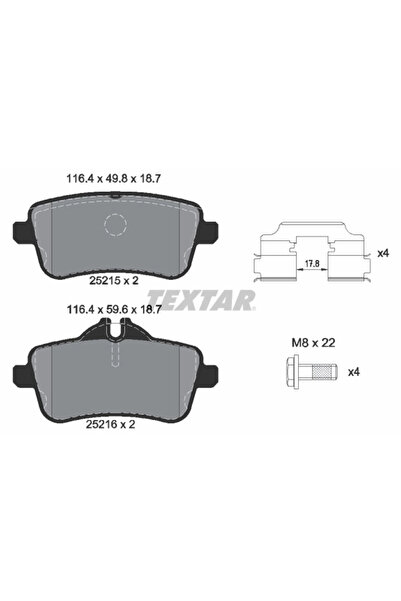 TEXTAR Комплект спирачни накладки за дискови спирачки Mercedes-Benz Gle/Gls/M...