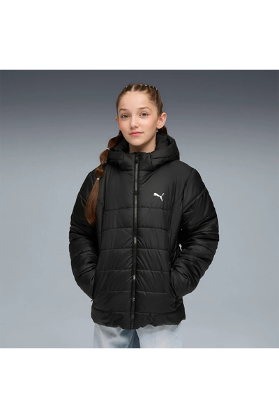 Puma Essentials Hooded Padded Çocuk Siyah Kapüşonlu Mont