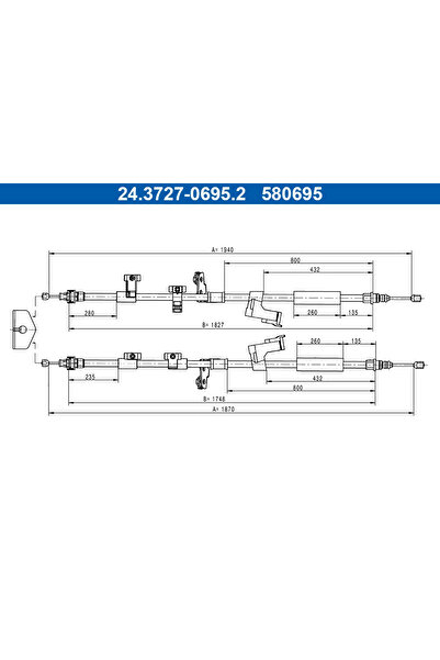 Ate Parking Brake Cable Ford Focus 3