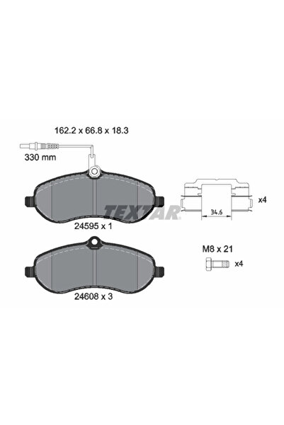Krieger Комплект накладки за дискови спирачки Citroen Jumpy 2 Fiat Scudo Bus/...