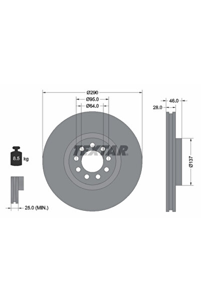 Krieger Спирачен диск Iveco Daily 4 Каросерия/Daily 4 Платформа/Шаси