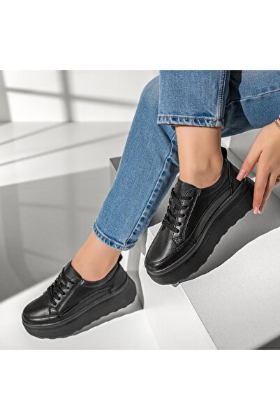 BMoD Pantofi sport din piele neagră pentru femei MOD12973