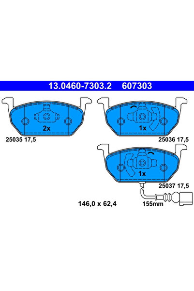 Ate Set Placute Frana Frana Disc Audi A3 Seat Leon