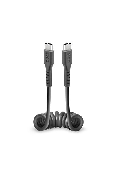 Other Kabel przewód spiralny USB-C 0.5m - czarny