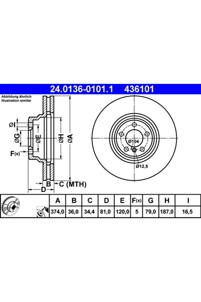 Ate Set Discuri Frana Bmw 7 2003-2008