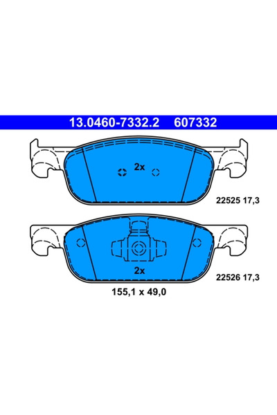 Ate Set Placute Frana Frana Disc Dacia Logan 2/Logan Mcv 2/Sandero 2 Renault ...