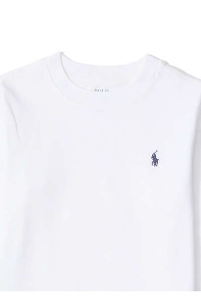 Polo Ralph Lauren White Logo Boys' Long Sleeve T-Shirt