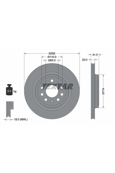 TEXTAR Дискови спирачки Cadillac BLS Fiat Croma
