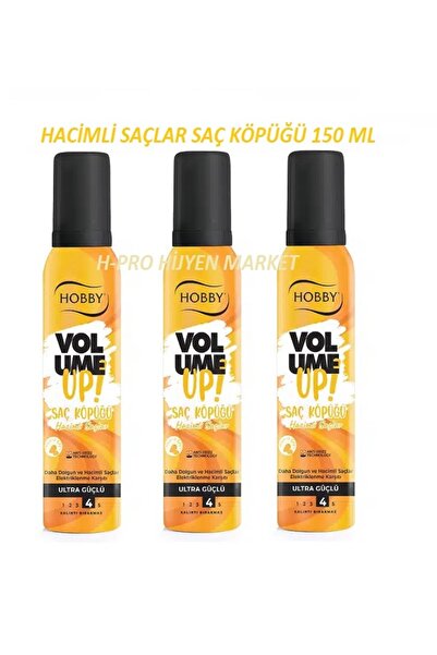 Hobby DOLGUN VE HACİMLİ SAÇLAR, VOLUME UP SAÇ KÖPÜĞÜ 150 ML 3 ADET