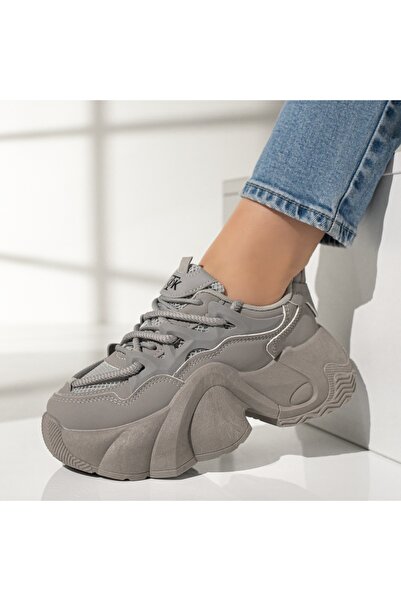 Modlet.ro Women's grey thick-soled sports shoes MOD12978