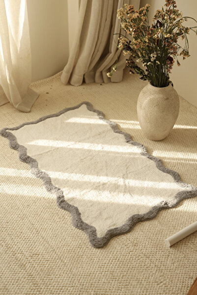 İrya Scallop Tekli Banyo Paspası Bambu 60x100 Gri