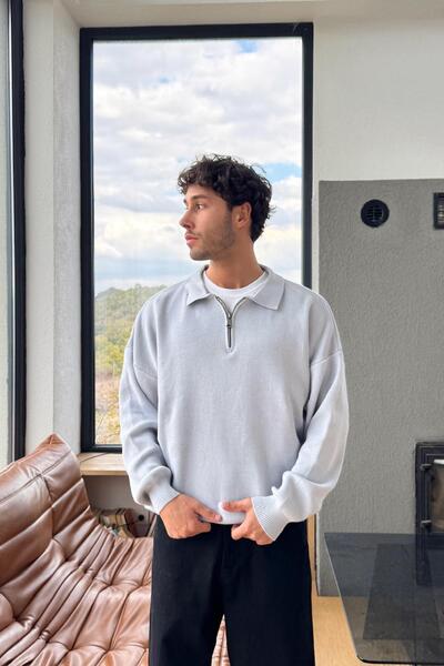 Flaw Wear Half Zip Knit Sweater