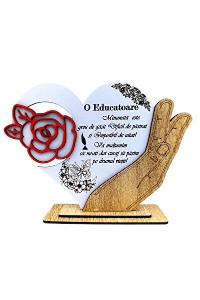 OEM Tablou decorativ în formă de inimă cu trandafir, personalizat cu mesaj st...