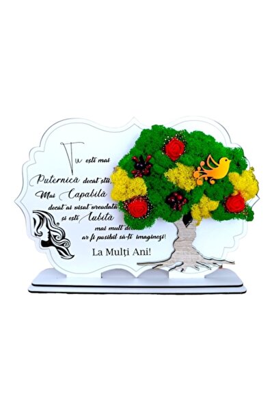 OEM Tablou copac cu licheni stabilizati, personalizat cu mesaj pentru sotie, ...