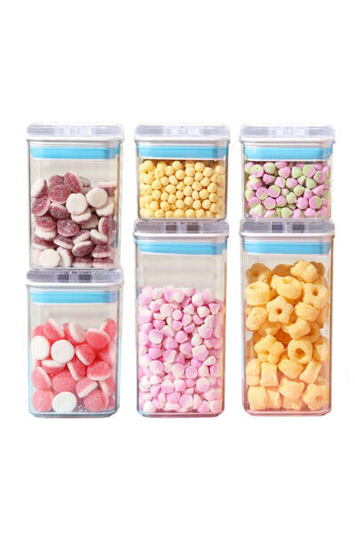 vivimall Cereal Containers, Blue-White Lid | FreshKeeper