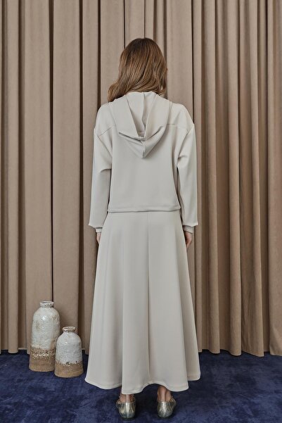 Puane Kadın Çıtçıt Detaylı Etekli Takım - 14377TKS - STONE