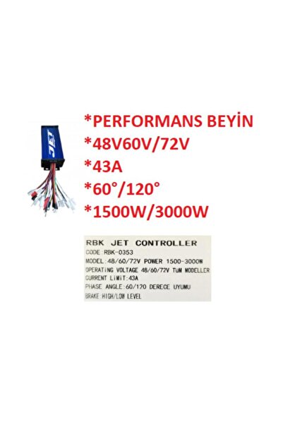 rbk Akıllı Beyin 60V/72V 43 Ah 1500W/3000W E-Bisiklet Jet-Hız İçin