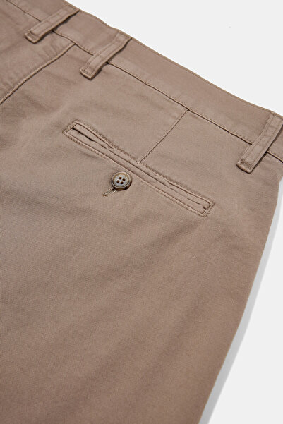 W Collection Mink Cotton Elastane Buttoned Bermuda Shorts