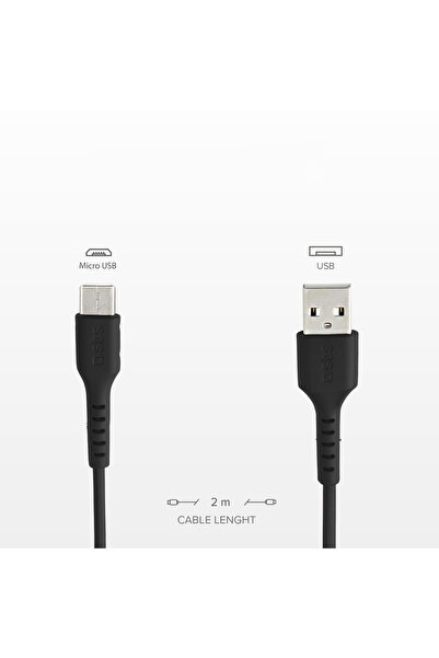 Other Kabel przewód USB-A - Micro-USB 2m - czarny