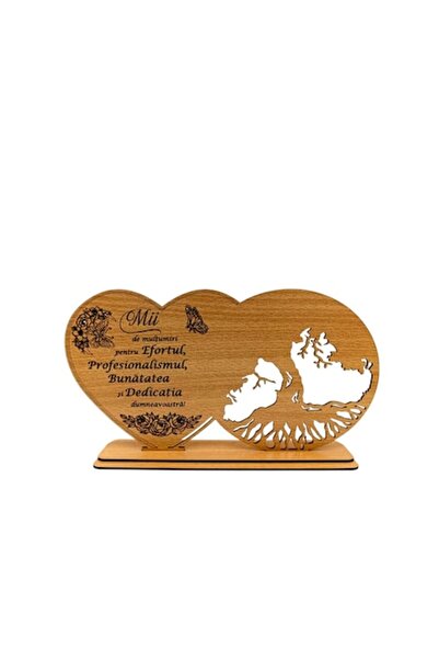 OEM Decorațiune inimă Copacul Vieții, personalizată cu mesaj standard, bază d...