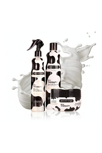 Morfose مجموعة العناية بالشعر بالحليب: شامبو 500 مل، قناع شعر 250 مل، وبلسم ث...
