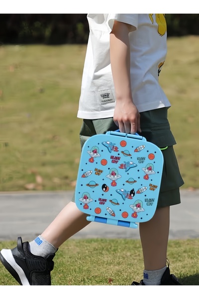 Browning New Food Grade Silicone Lunch Box Microwave Heating Fresh-keeping Box Storage Box -Blue