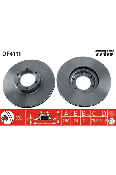 TRW Disc Frana Opel Movano A Bus/Movano A Caroserie/Movano A Platou / Sasiu R...