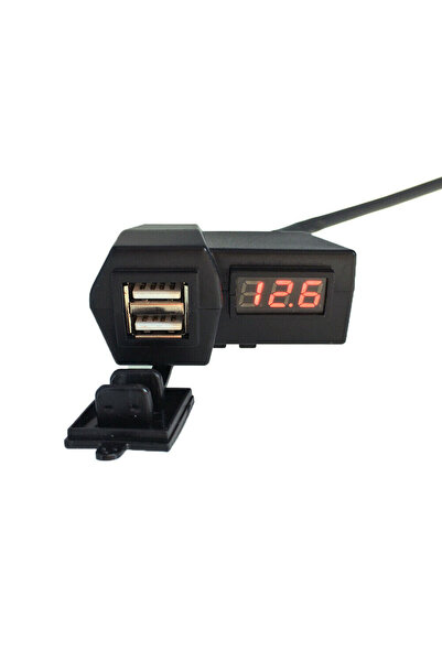 EVO MOTORS Priza Încărcare Telefon Moto Ghidon USB Fast Voltmetru Tensiune