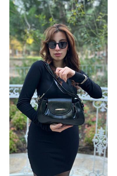 DMDBAGS Vegan Deri Yan Çıtçıtlı Uzun Askılı Kadın Omuz & Kol Çantası