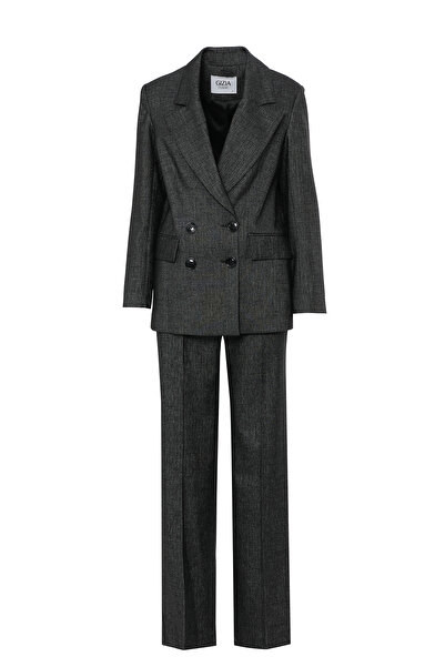 GİZİA Kruvaze Kapamalı Bol Paça Pantolonlu Takım Elbise