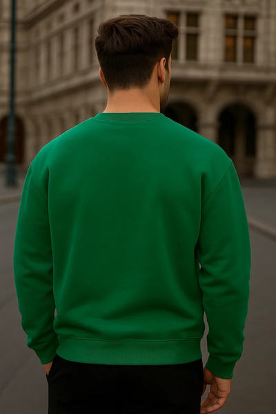 COMBİNE MİCHAİL سترة طويلة خضراء شتوية كبيرة الحجم للرجال