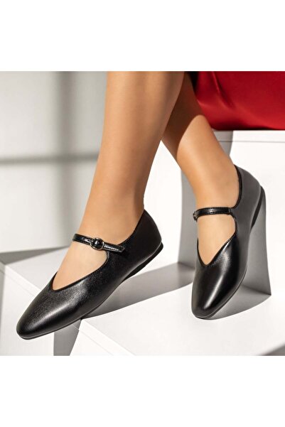 Modlet.ro Balerini negri pentru femei cu bareta MOD13711