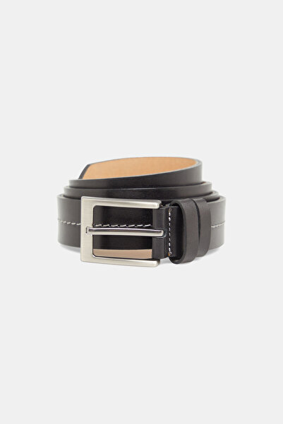 W Collection Black Leather Belt