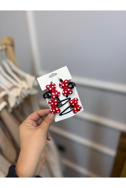 ArdenKids 4'Lü Minnie Çıtçıt & Kıstırmalı Toka Set