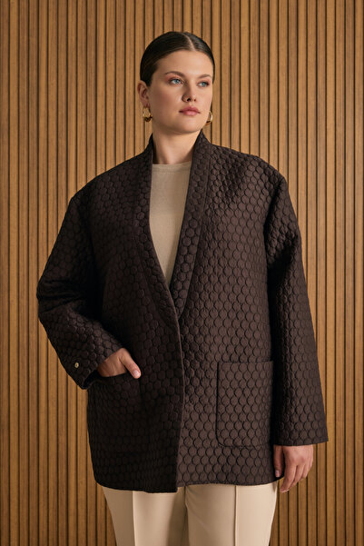 Aker Yuvarlak Kapitone Detaylı Kimono