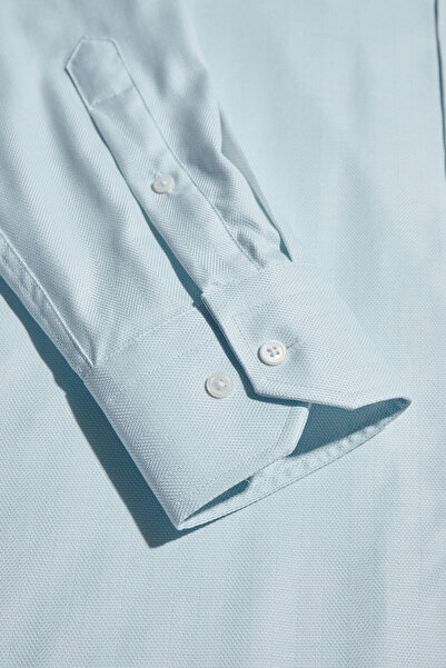 W Collection Turquoise Long Sleeve Jacquard Shirt