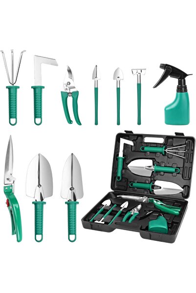 Saharaz مجموعة أدوات البستنة من الفولاذ المقاوم للصدأ مكونة من 10 قطع بمقبض م...