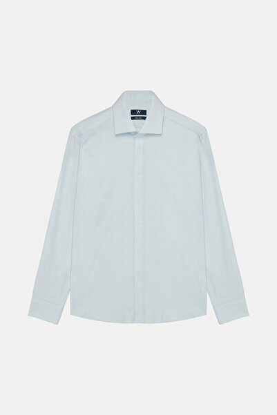 W Collection Turquoise Long Sleeve Jacquard Shirt