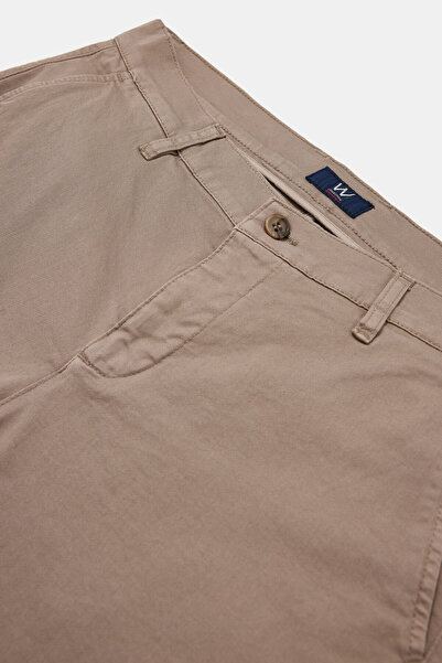 W Collection Mink Cotton Elastane Buttoned Bermuda Shorts