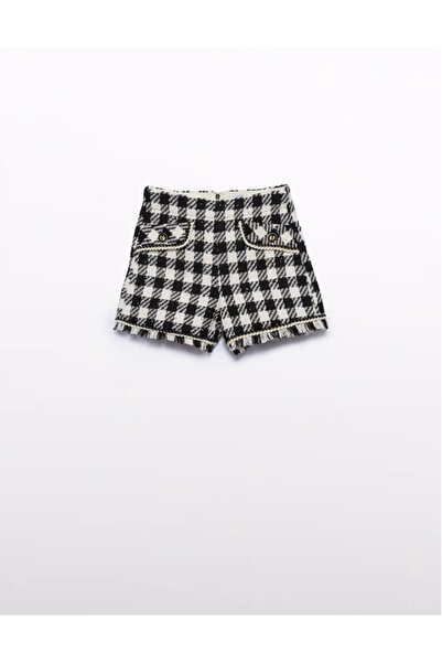 Abel & Lula Girl's Checkered Shorts - Black