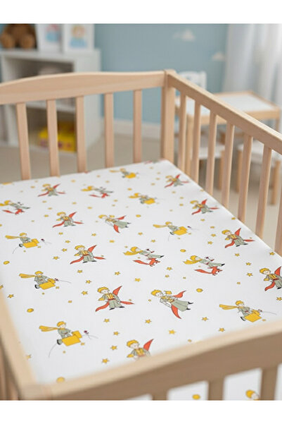 ENHA BABY %100 Pamuk Ranforce Kumaş Lastikli Bebek Çarşafı-Küçük Prens-(70X11...