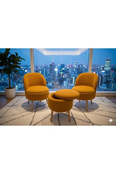 eda hacıoğlu edam bedding group Teddy Kumaş Üçlü Çay Seti Modern Oturma Grubu
